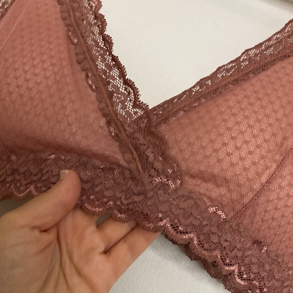 New ANAONO Bra Womens 32 Small Pink Susan Front Wrap Lace Wireless Bralette - Picture 6 of 14